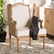 Bali & Pari Rachana Traditional French Beige Fabric and Honey Oak Finished Wood Accent Chair 238-13386-ZORO - alternate 6